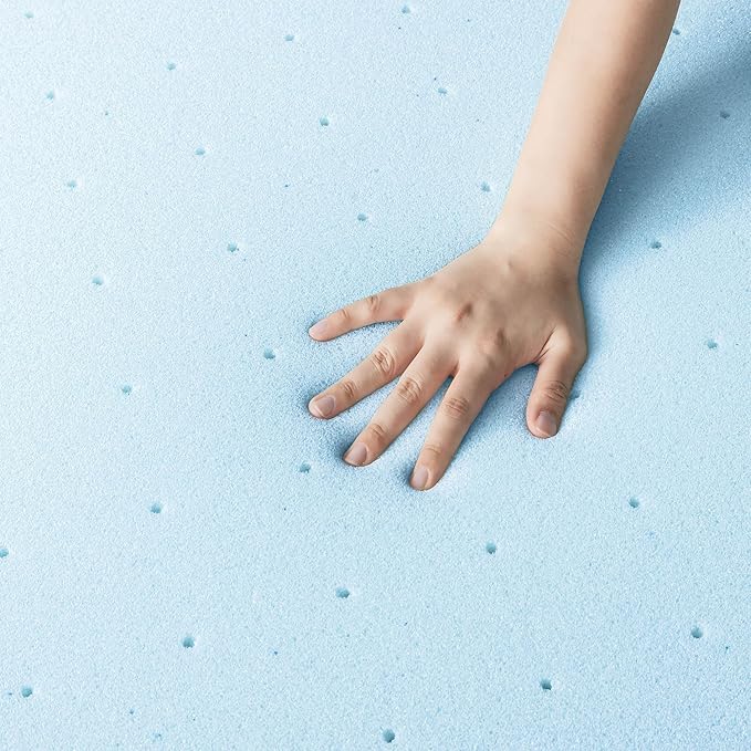 Best Price Mattress 4 Inch Ventilated Memory Foam Mattress Topper, Cooling Gel Infusion, CertiPUR-US Certified, Dorm Essentials, King