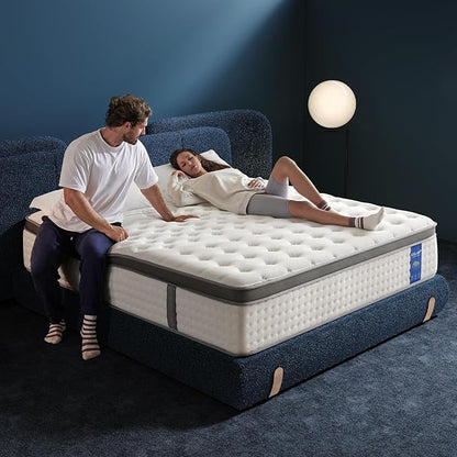 Queen Size Mattress, 12 Inch Hybrid Mattress in a Box, Gel Memory Foam, Individually Wrapped Pocket Coils Innerspring, Pressure Relief, Medium Firm (12 INCH, Queen (New))