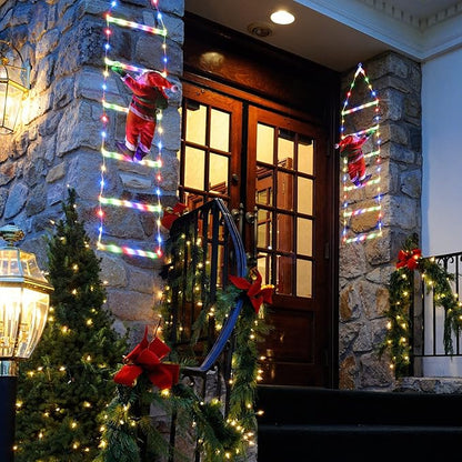 Toodour LED Christmas Light - 2.5FT Christmas Decorative Ladder Lights with Santa Claus, Xmas Decorations Light for Indoor Outdoor, Window, Garden, Home, Wall, Xmas Tree Decor - Multicolor