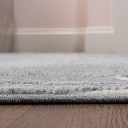 JONATHAN Y Graphic Lines High-Low Indoor Area Rug 5X8 Blue/White, Alcina Modern Scandinavian for Living Room, Bedroom, Kitchen, Easy-Cleaning, High Traffic, Pet-Friendly, Non-Shedding SND102D-5