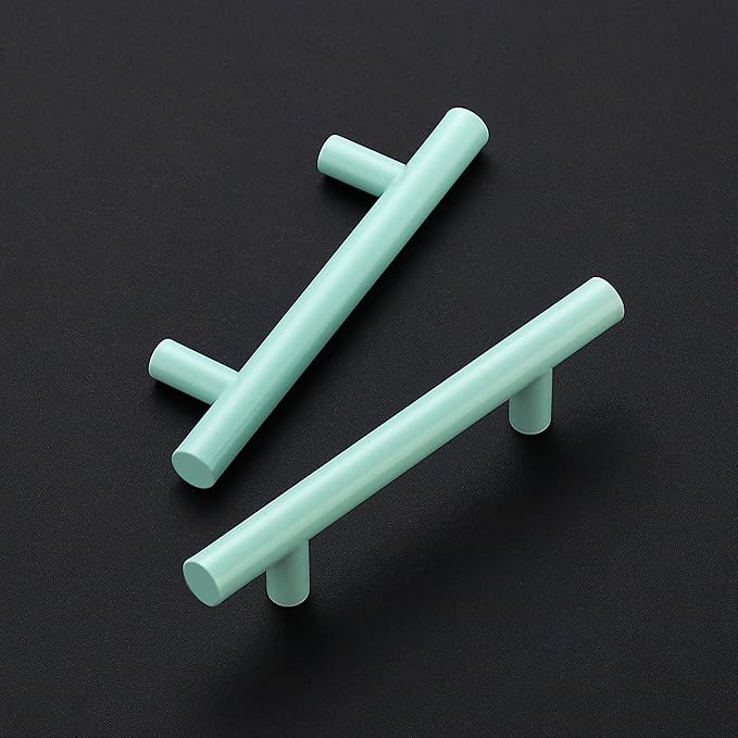Ravinte 60 Pack | 5 Inch Cabinet Pulls Green Stainless Steel Kitchen Drawer Pulls Cabinet Handles 5 InchLength, 3 Inch Hole Center
