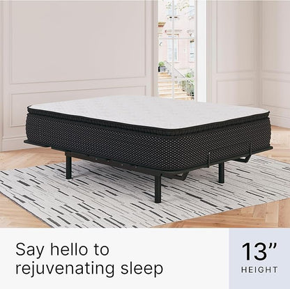 Signature Design by Ashley Limited Edition Pillow Top 13 " Pillow Top Hybrid Mattress with Gel Memory Foam and Edge Support for Cool Sleep and Pressure Relief, Full, Fiberglass Free, Mattress In A Box