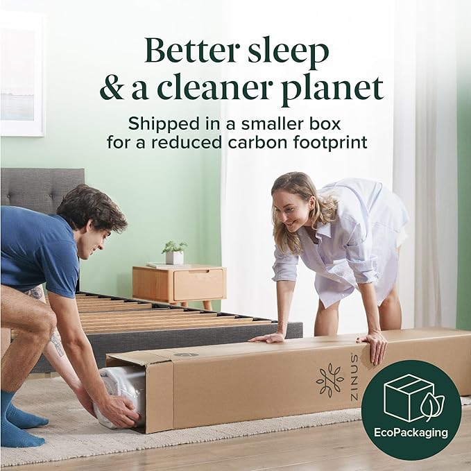 ZINUS 12 Inch Foam and Spring Hybrid Mattress [New Version], Twin, Fiberglass Free, Medium Firmness, Durable Support, Certified Safe Foams & Fabric, Mattress in A Box