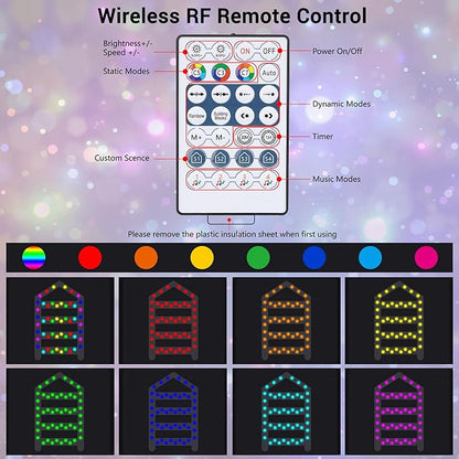 Toodour Christmas Decorations Lights, 3.3ft Smart RGB Christmas Decorative Lights with Santa Claus, Bluetooth & App Controlled Ladder Light - Music Sync Color Changing Xmas Light for Indoor Outdoor