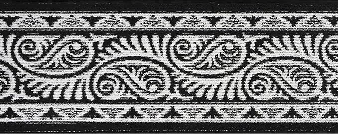 Custom Length Cut to Size Tribal Ethnic Southwestern Inspired Hallway Runner Rug, Non Slip Rubber Backed, 31 inch Wide X Customized Length, Mayan Black, 31 inch X 3 feet, Doormat Size