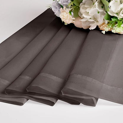 Chyhomenyc Chocolate Brown Sheer Curtains 72 Inch Length 2 Panels, Light Filtering Soft Airy Rod Pocket Voile Window Curtain Drapes for French Door Bedroom Living Room, Each 42Wx72L Inches