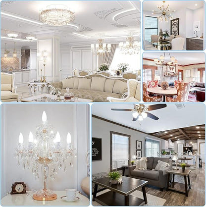 comzler E12 LED Bulb Candelabra Led Light Bulbs, 60W Equivalent, Daylight 5000k Ceiling Fan Light Bulbs 600LM, Type B Shape Chandelier Light Bulb, Non-Dimmable, 8-Pack