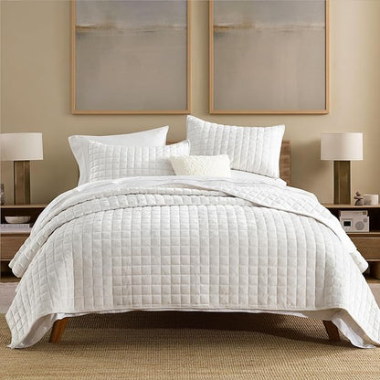 Secgo Twin Comforter Set for Bed - Velvet Quilts Twin Size, Black Bedspreads (68 * 86 Inch) with 2 Pillow Shams, Patchwork Reversible Lightweight Bedding