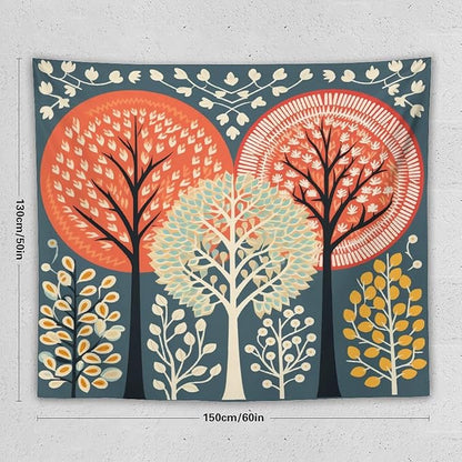 MaSiledy Tapastry's Wall Hanging Shabby Chic Trees Tapestry Nature Themed Autumn Tapestries for Bedroom Wall Art Home Decoration 50"x60" Bedroom Xmas Tapestry for Bedroom Christmas Backdrop