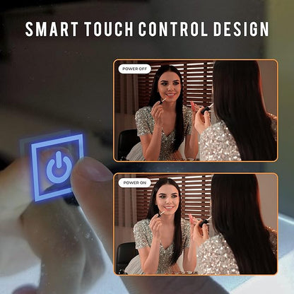 Fab Glass and Mirror LED Mirror 30x60 Inches, Led Bathroom Mirror with Lights Front and Backlit Anti-Fog Memory Brightness, Three Color Options Frameless Wall Mounted Bathroom Vanity Mirror