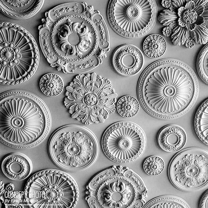 Ekena Millwork CM12BRMMF 12 1/2"OD X 3 7/8"ID X 3/4"P Bradford Ceiling Medallion Fits Canopies Up to 6 5/8", Mississippi Mud