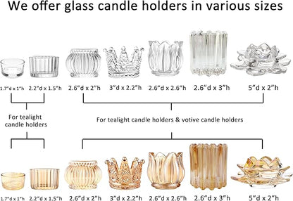 GOLDEAL 24Pcs Gold Votive Candle Holders, Thick Glass Tea Light Candle Holder Bulk, Tealight Candle Jars for Wedding Table Decor, Party Supplies, Bridal Shower Decorations, Centerpieces for Tables