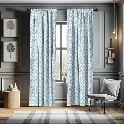 Ambesonne Animal Cartoon 2 Panel Curtain Set, Happy Smiling Pattern with Dots Animal, Lightweight Window Treatment Living Room Bedroom Decor, Pair of - 28" x 63", Pale Blue Sky Blue White