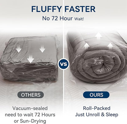 BDEUS Dual Layer 5 Inch Memory Foam Mattress Topper California King Size, 2 Inch Gel Memory Foam Plus 3 Inch 1450 GSM Down Alternative Quilted Pillow Top Mattress Pad Cover,Dark Gray