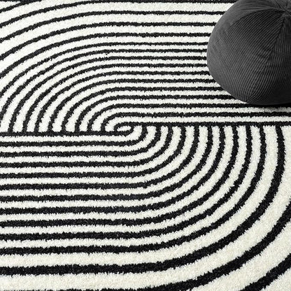 Abani Rugs Nuevo NUE150A Beige Arch Pattern Knot Area Rug (Black, 9' x 12')