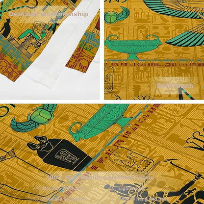 Batmerry Yellow Ancient Egyptian Tapestry, Horus Wall Art Hanging Decoration Polyester Fiber White Ruffled Around For Dorm Room Bedroom Living Room, 30 X 40 Inches