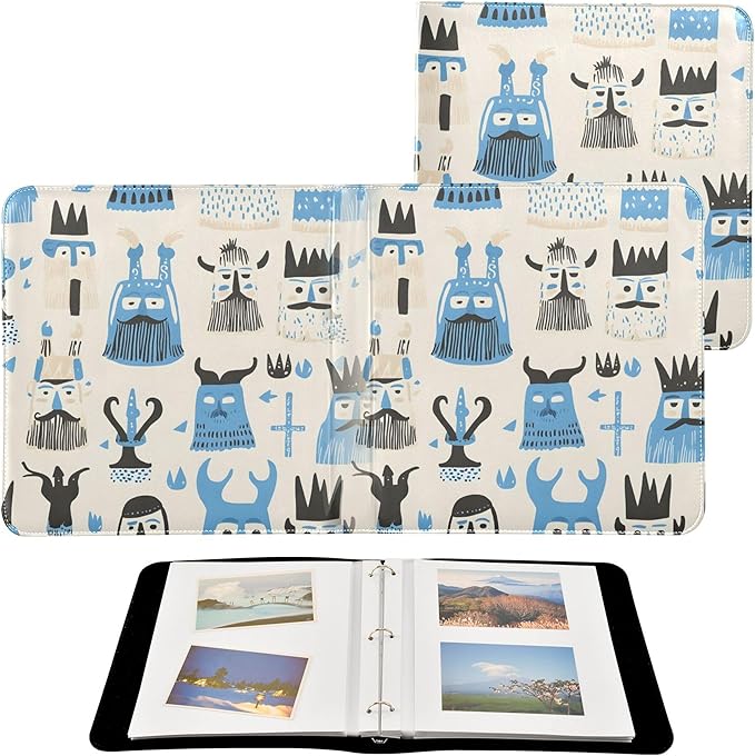 xigua Scandinavian Viking Photo Album Self Adhesive Scrapbook with 20 Detachable Sheet, DIY Album for Family Wedding Anniversary Baby Vacation Travel