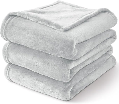 BEDELITE Fleece Blanket Twin Size Dove Gray Throw Blankets for Couch & Bed, 300GSM Luxury Plush Cozy Fuzzy Blanket 60x80 inches, Super Soft Warm Lightweight Throw Blanket for Travel Camping