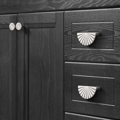 10 Pack 3 Inch (76mm) Nickel Cabinet Pulls Cup Flat Drawer Handles Kitchen Cupboard Pull Bathroom Dresser Sunflower Handle Unique Hardware for Furniture Door Wardrobe Hardware TYH-BN-10
