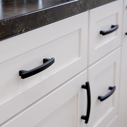 Franklin Brass (5-Pack) – Matte Black Cabinet Handles, 4 Inch Hole Center, Pulls for Drawers, Kitchen Cabinet Door, Dressers | Pierce