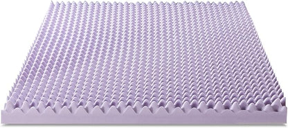 Best Price Mattress 4 Inch Egg Crate Memory Foam Mattress Topper with Soothing Lavender Infusion, CertiPUR-US Certified, Dorm Essentials, Queen