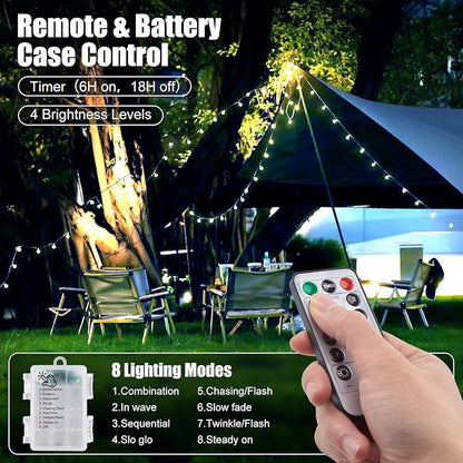 Globe String Lights Battery Operated - 21 Feet 60 Led Twinkle Fairy Lights, 8 Modes with Remote Mini Globe Lights for Indoor Outdoor Bedroom Party Wedding Garden Christmas Tree Decor, Pure White