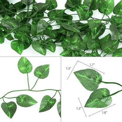 Tbestmax 315 Feet 48 Pack Artificial Ivy Leaf Plants, Green Vine Leaves, Greenery Hanging Garland, Fake Foliage Flowers for Home Kitchen Garden Office Wedding Wall Decor