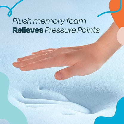 Linenspa Memory Foam Mattress Topper - 3 Inch Gel Infused Memory Foam - Plush Feel - Cooling and Pressure Relieving - CertiPUR Certified - Dorm Room Essentials - Small Twin Size