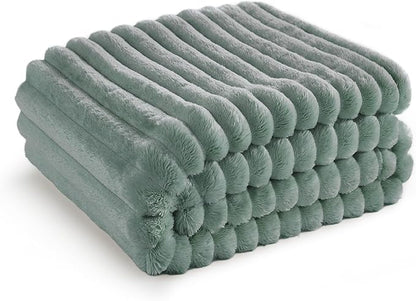 Bedsure GentleSoft Twin Blanket for Couch - Cozy Soft Blankets for Women, Cute Small Fleece Throws for Girls, Sage Green, 60x80 Inches
