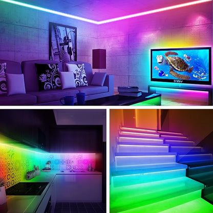 maylit ICRGB TV LED Backlight, 24.6ft Bluetooth LED Lights for TV 85-100in, USB Powered TV Lights Kit with Remote and App Control, Music Sync, Color Change with TV Sound, Bias Lighting for HDTV