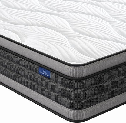 Vesgantti Full Mattress, 10 Inch Hybrid Full Size Mattress with Memory Foam and Individually Pocket Spring, Pressure Relief and Supportive, Medium Firm Feel, Mattress in a Box