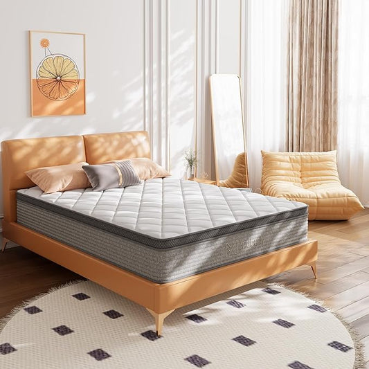 Full Mattress,10 Inch Full Size Hybrid Memory Foam and Individual Pocket Spring,Motion Isolation,Medium Firm Mattress,Pressure Relief