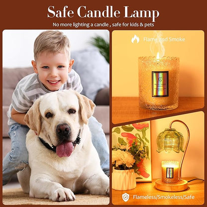 Flower Candle Warmer Lamp with Timer & Dimmer - Fits All Jar Scented Candles - Christmas & Mother's Day Gift for Women，Mom，Her
