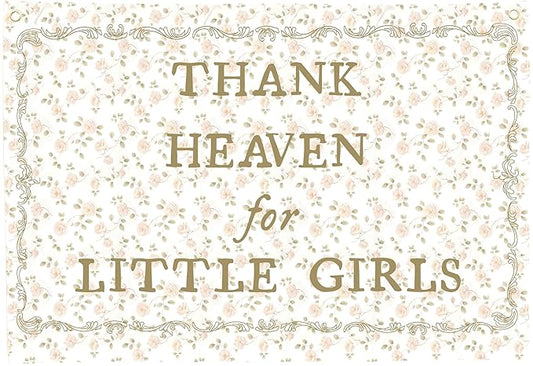 Christian Bible Verse Scripture Rectangular Banner Flag Wall Sign Decor Gift for Baby Girl-Nursery Baby Room Bedroom Decor-Baby,Shower Birthday Christmas Gift-Thank Heaven for Little Girls