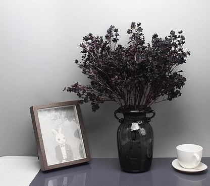 20pcs Babys Breath Artificial Flowers Gypsophila Bouquet Bulk Fake Spring Silk Small Flowers Real Touch Faux Floral for Home Kitchen Garden Wedding Christmas Halloween Party DIY Decor (Black)