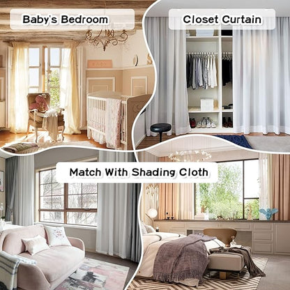 MYSKY HOME Pink Curtains 84 Inch Length for Bedroom Window Panels Pom Pom White Sheer Curtains 84 Inch Long for Living Room Nursery Girls Kids Room Rod Pocket Playroom Dining Room Set of 2 37 x 84 in
