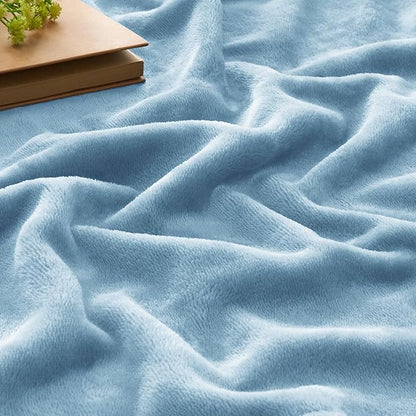 BEDELITE Fleece Blanket King Size Blankets for Bed, Luxury Plush Cozy Fuzzy Blanket 108x90 inches, Super Soft Warm Lightweight Throw Blanket All Seasons Suitable, Washed Blue