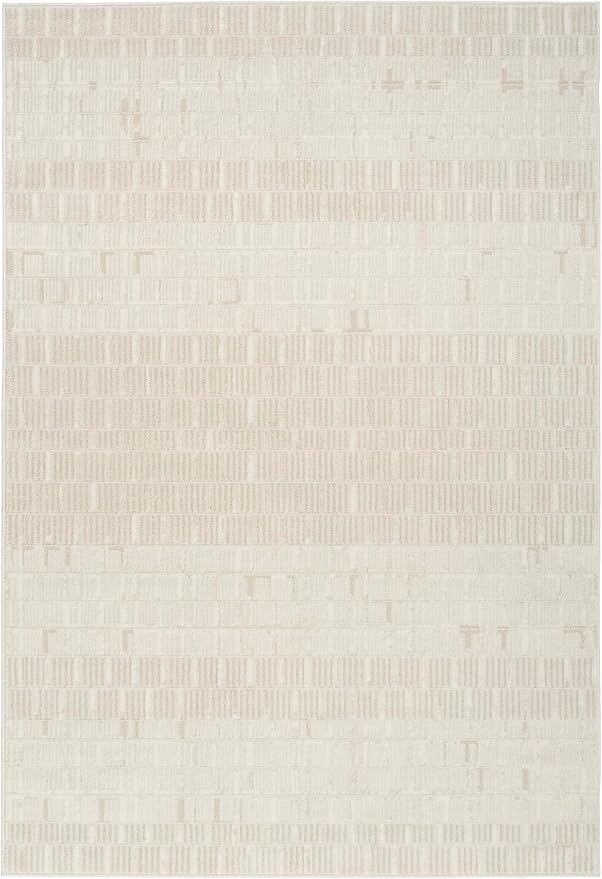Nourison Home Nordic Ivory 4' x 6' Scandinavian Area Rug - Easy Clean, Non Shedding, Bed Room, Living Room, Dining Room, Kitchen (4' x 6')