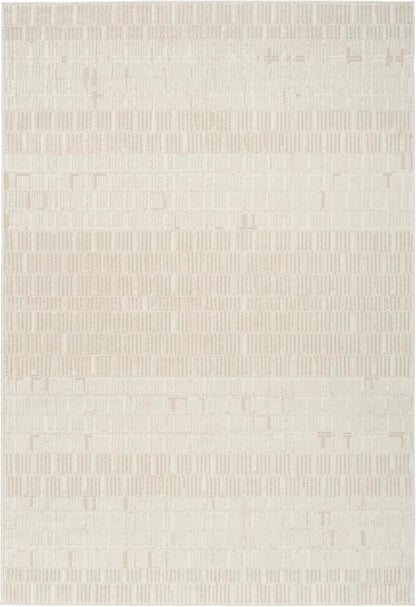Nourison Home Nordic Ivory 4' x 6' Scandinavian Area Rug - Easy Clean, Non Shedding, Bed Room, Living Room, Dining Room, Kitchen (4' x 6')
