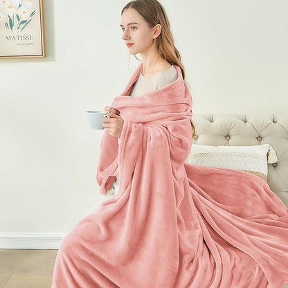 BEDELITE Fleece Blanket King Size Blankets for Bed, Luxury Plush Cozy Fuzzy Blanket 108x90 inches, Super Soft Warm Lightweight Throw Blanket All Seasons Suitable, Pink