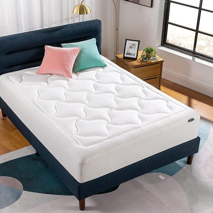 ZINUS 12 Inch Cloud Memory Foam Mattress, Full, Fiberglass Free, Pressure Relieving, Mattress in A Box, CertiPUR-US Certified, White