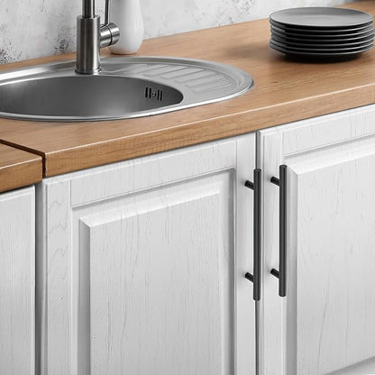 JOY DECOR 45 Pack Cabinet Handles, Black Cabinet Pulls, 6-1/4 in Hole Center Kitchen Hardware, Stainless Steel T Bar Handles for Dresser Drawers