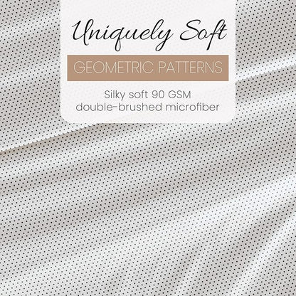 Linen Market Double-Brushed Patterned Microfiber Full Sheet Set 4 Piece – Oeko-TEX Certified Ultra Soft & Wrinkle-Free - 16" Deep Pocket Sheets - Easy Care Full Size - Stippled Gray