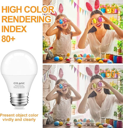 Cotanic 8 Pack LED Ceiling Fan Light Bulbs 2700K Warm White, A15 Small Bulb E26 Medium Screw Base, 6W Chandelier Light Bulb 60W Equivalent, 600lm, Non-Dimmable