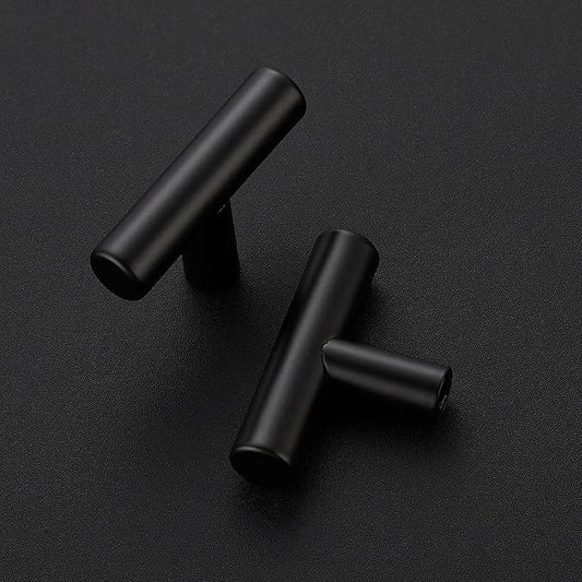 10 Pack Matte Black Cabinet Knobs - Kitchen Cabinet Knobs Black Cabinet Pulls for Kitchen Cabinet Drawer Stainless Steel Dresser Knobs for Cabinet Hardware 2in Length Single Hole T Bar