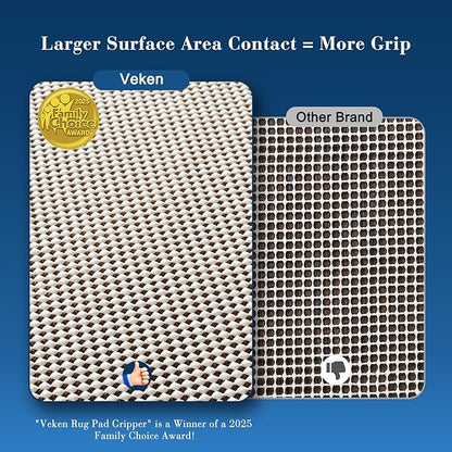 Veken Runner Rug Pad Gripper for Hardwood Floors, Non Slip 2.5x13 Ft Rug Pads for Area Rugs, Thick Rug Grippers for Tile Floors, Under Carpet Anti Skid Mat, Keep Your Rugs Safe and in Place