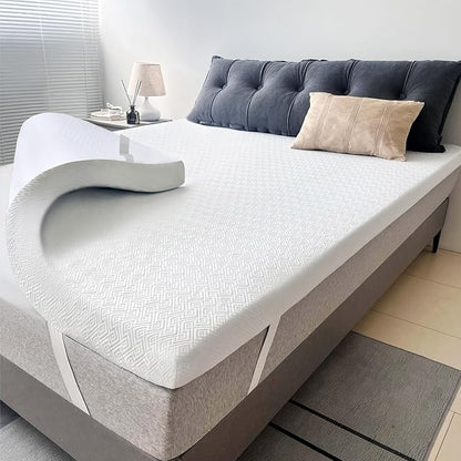 Airensky 4 Inch Memory Foam Mattress Topper, Cooling Gel Infused High Density Twin (39"x75") Topper with Removable Skin-Friendly Cover, Bed Topper for Pressure Relief Back Pain, CertiPUR-US Certified