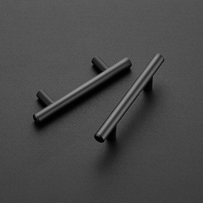 Ravinte 6 Pack | 5 Inch Cabinet Pulls Matte Black Stainless Steel Kitchen Drawer Pulls Cabinet Handles 5InchLength, 3Inch Hole Center