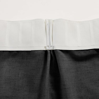 Black Curtains Semi Sheer 102 Inch Long, Linen Textured Light Filtering Drapes for Living Room, Dark Moody Modern Farmhouse Window Decor, Floor to Ceiling Pinch Pleat Curtain with Hooks