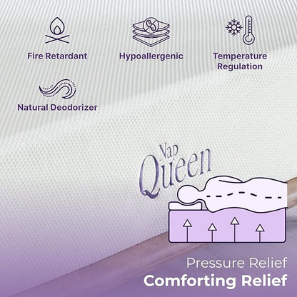 NapQueen 8 Inch Twin Size Mattress, Bamboo Charcoal Memory Foam Mattress, Bed in a Box